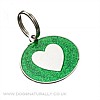 Green Heart Dog Tag (Oval) Glitter